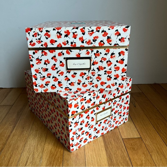 Kate Spade Floral Storage Boxes Set of 2 – Keep It Together – Stylish Decorative - Picture 1 of 8